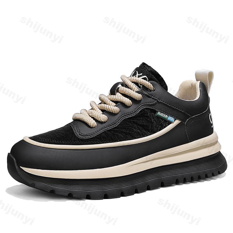 2026 Autumn New Color Block Low Top Thick Soled Casual Sports Shoes for Men Fashi Trend Versatile Comfortable Chunky sneakers