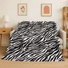 Minimalist Black White Colorful Zebra Stripes Flannel Blanket Soft Warm Throw Blanket for Bedroom Living Room Bed Camping Picnic