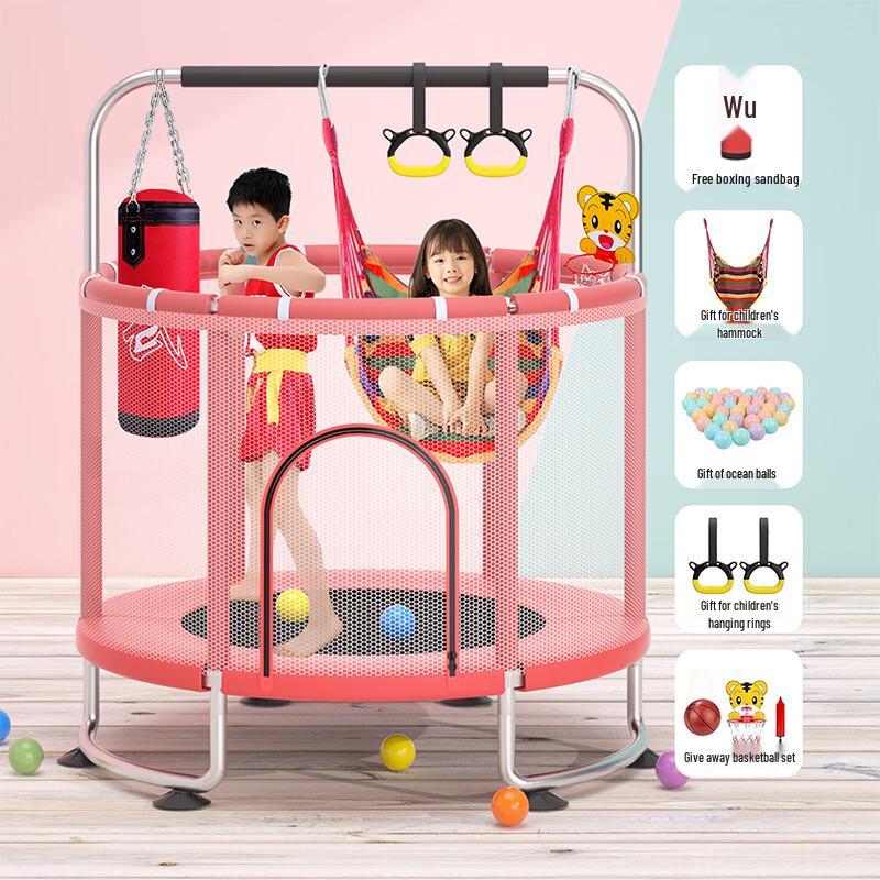 Yibei Kids Indoor Trampoline with Swing & Sandbag