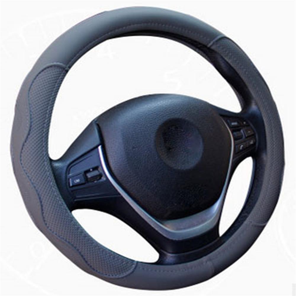 Langlebige PU-Leder Auto Lenkradabdeckung Zierleiste Rutschfester Schutz 37cm-38cm