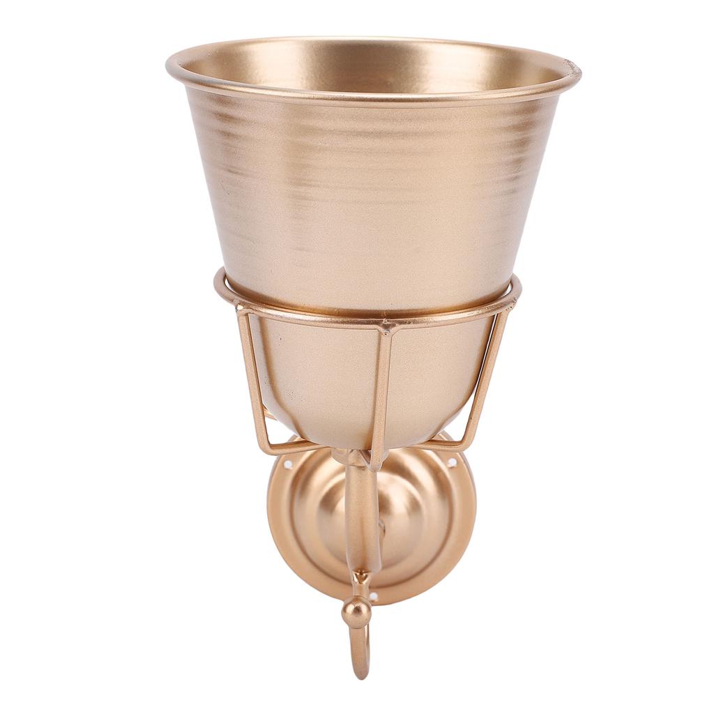 Wall Vessel Stainless Steel Vintage Wall Mounted Vase Hanging Organizer for Artificial Plants Home Bathroom Decoration