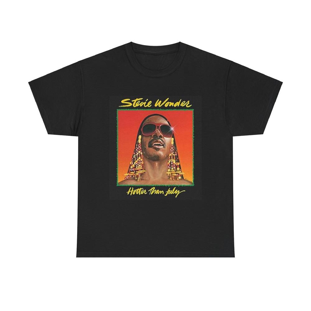 

Stevie wonder T-shirt hotter than July retro music Unisex Heavy Cotton Tee Unisex T-Shirt S