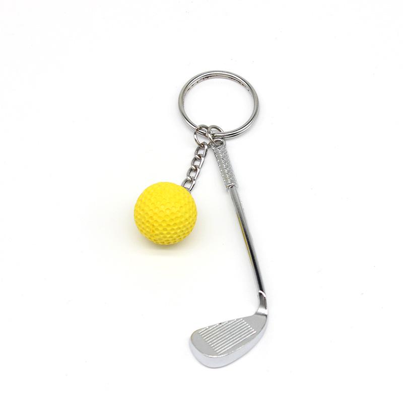 Metal Golf Ball Keychain - Sports Souvenir Pendant жёлтый