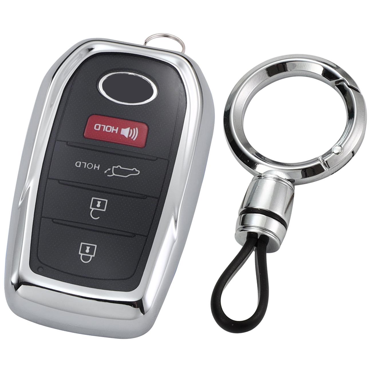 

Key Fob Cover Compatible with Toyota Camry/Corolla/RAV4/Tacoma/Tundra/Sienna- Soft TPU Protective Case, Anti-Scratch Shockproof (as the picture,A or B)