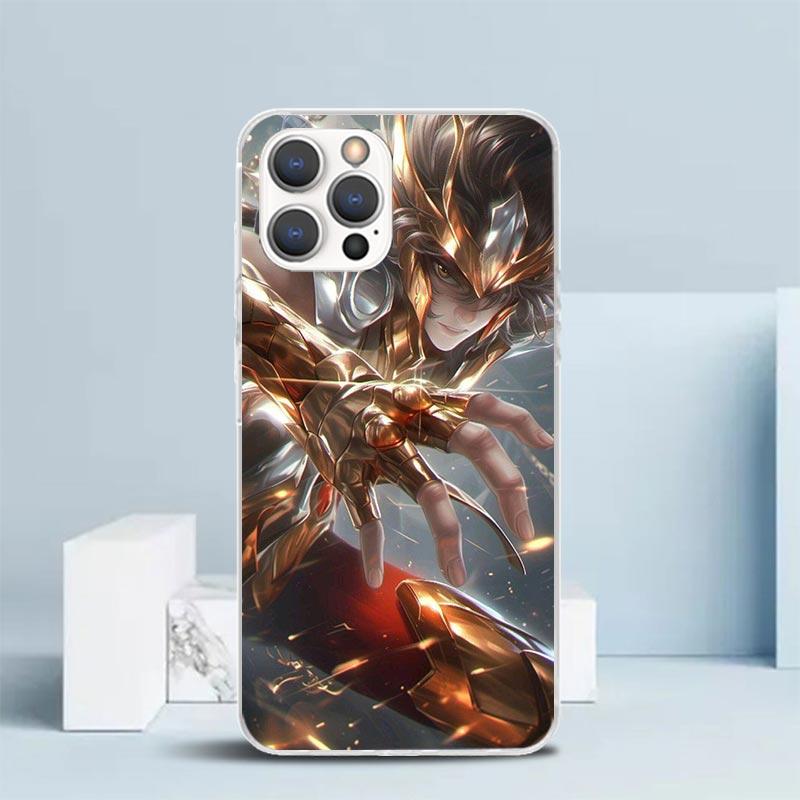 Saint Seiya Cool Soft Cover for iPhone 16 17 Air 15 14 Pro Max 16E Phone Case 13 Mini 12 11 7 SE 8 Print Pattern Fit Cases 16 17