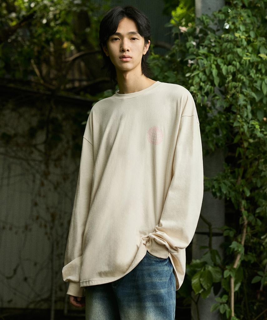 MINIMALPROJECT Phase Oversized Long Sleeve T-Shirt Mlt119 [Beige]