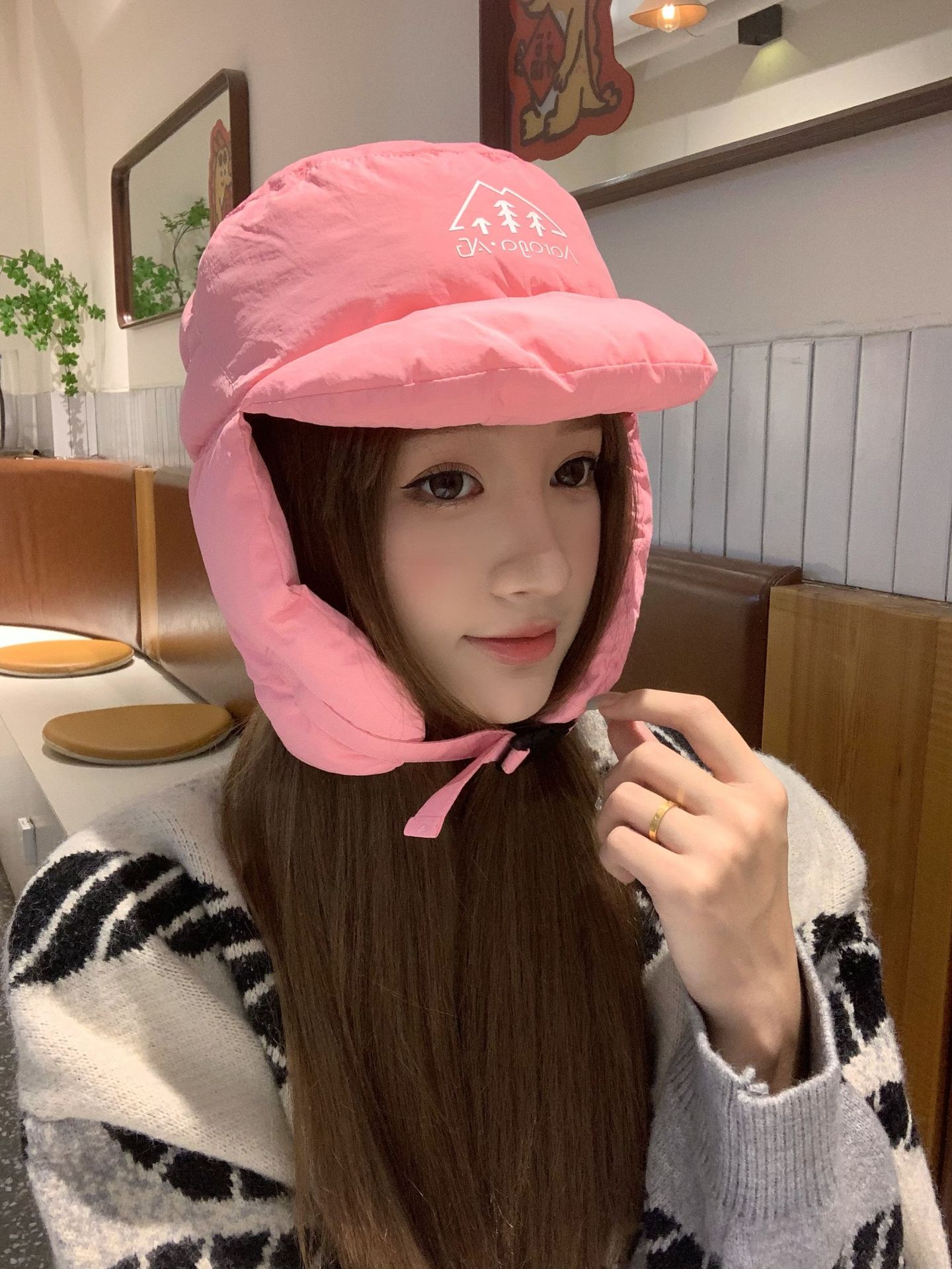 

Зимняя новая легкая пуховая хлопковая шапка-яйцо для мужчин и женщин, защита от холода для езды на велосипеде, защита ушей, летная шапка M（56-58cm）