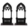 1Pair Gothic Holder Simple Black Arch Design Pillar Holder for Table Centerpiece Home Decor Dining Room Bedroom
