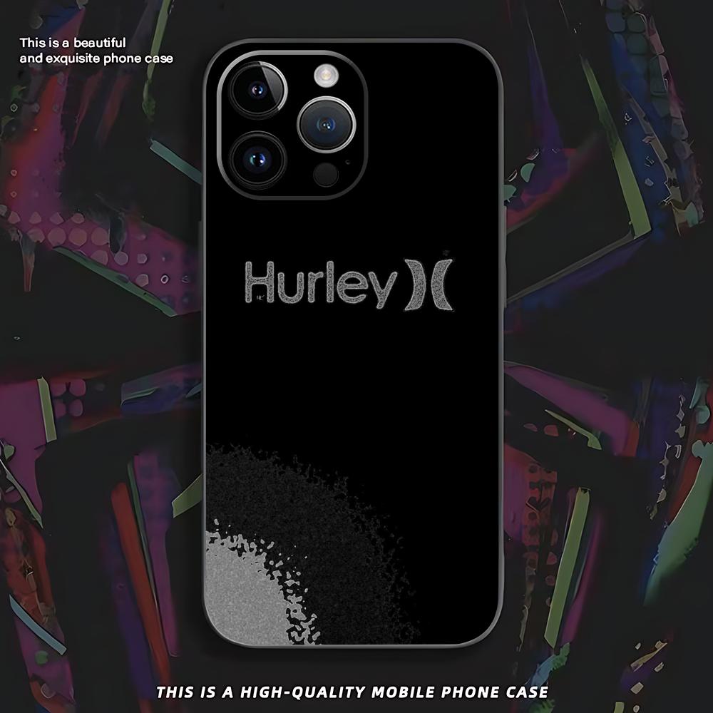 Hot Brand Hurley Phone Case For iPhone 17 16 e 15 14 13 12 11 XS XR Plus Mini Pro Max Soft black Shockproof Cover