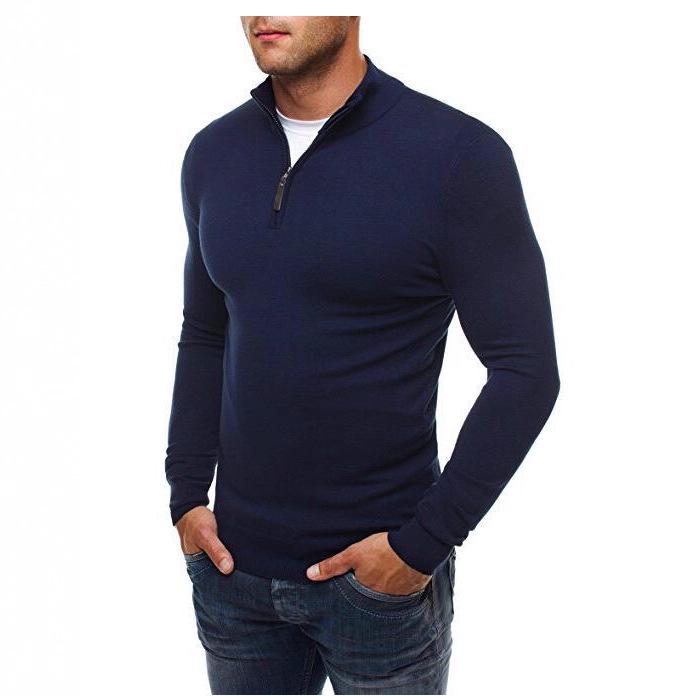Men's Slim Fit High Neck Zipper Pullover Sweater