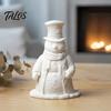 Unique Christmas Present 3D Printed Gentleman Snowman Figurine, Decorative Desktop Ornament, DIY Paintable White Unpainted Craft Ornament Statue