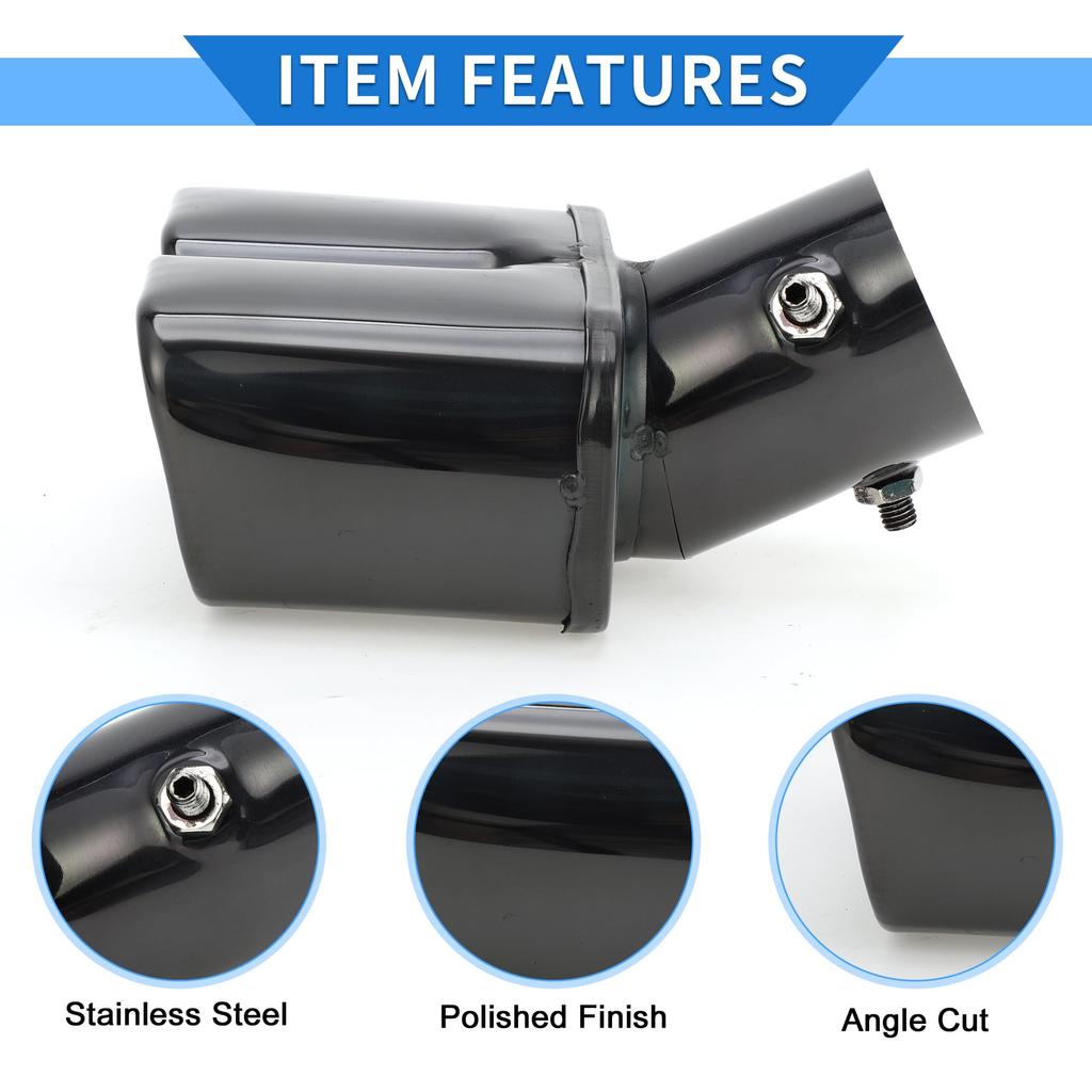 VekAuto Nerezový koncový díl výfuku pro Toyota Rise 1ks Čtvercový Zakřivený Šikmý řez