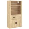 Buffet haut - Maison Exclusive - Chêne sonoma - Bois d'ingénierie - Grand espace de rangement