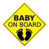 BABY ON BOARD Footprint Car Body Window Reflective Sticker Warning Sign Decor