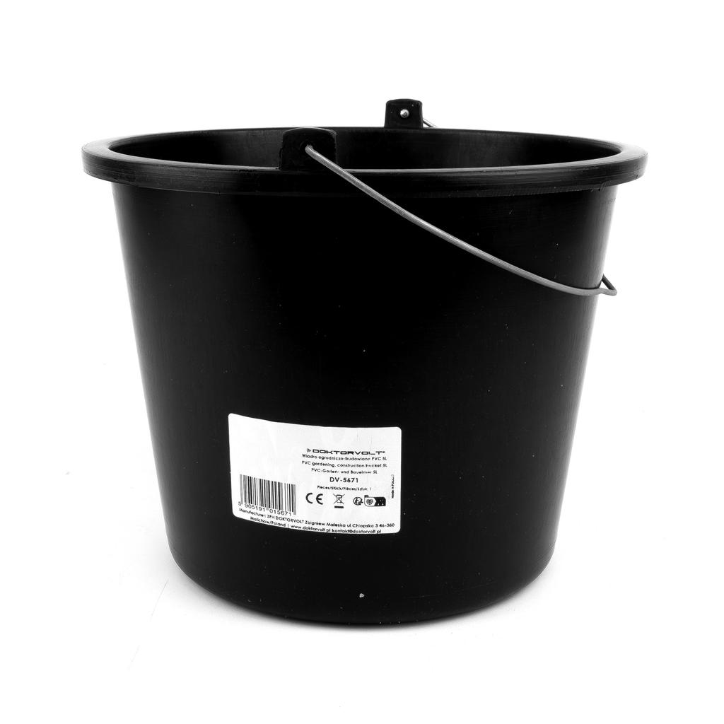 Wiadro Budowlane Ogrodnicze Gospodarcze 12L Pvc Czarne Na Zaprawę Wodę