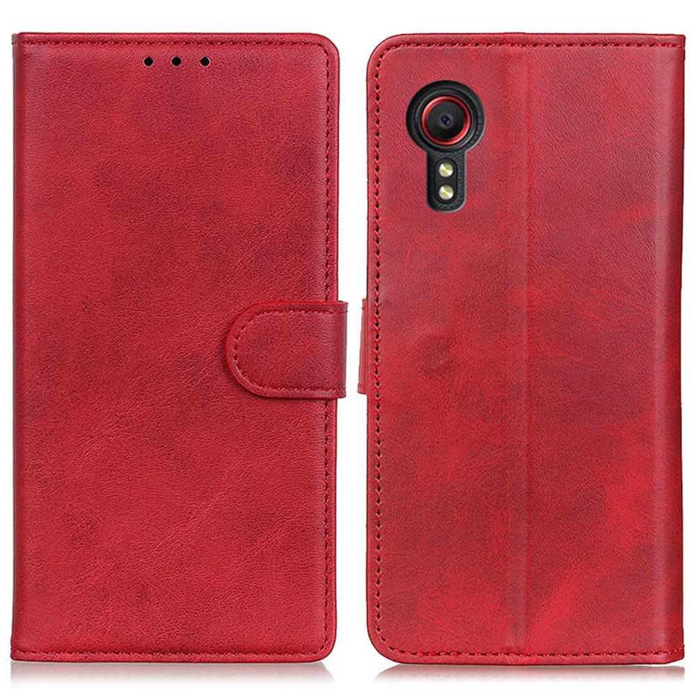 

Кожаный чехол с текстурой коровьей кожи для Samsung Galaxy Xcover7 с кошельком и подставкой Red