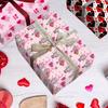 4Pcs Valentine's Day Wrapping Paper Set Love Heart Print Wrapping Paper for Birthday Wedding Anniversary Gift Packaging