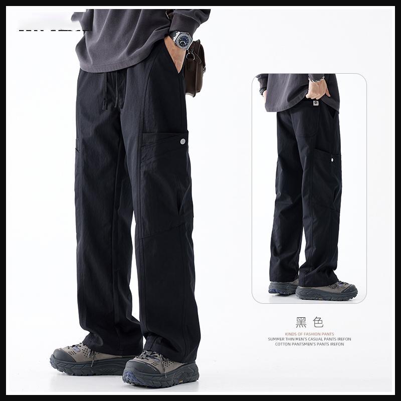 Tooling casual pants men's summer straight loose new trend wide-leg outdoor charge pants