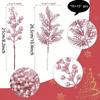 30pcs  Artificial Pine Needles with Glitter Berry Stems - Vibrant Red & Green Plastic Christmas Branches for DIY Holiday Decor