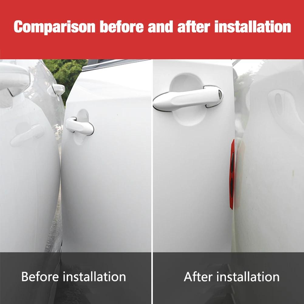 6pcs Car 3D Reflective Carbon Fiber Sticker Fashion Car Styling Reflective Strips Night Safety Warning Auto Exterior Accessories