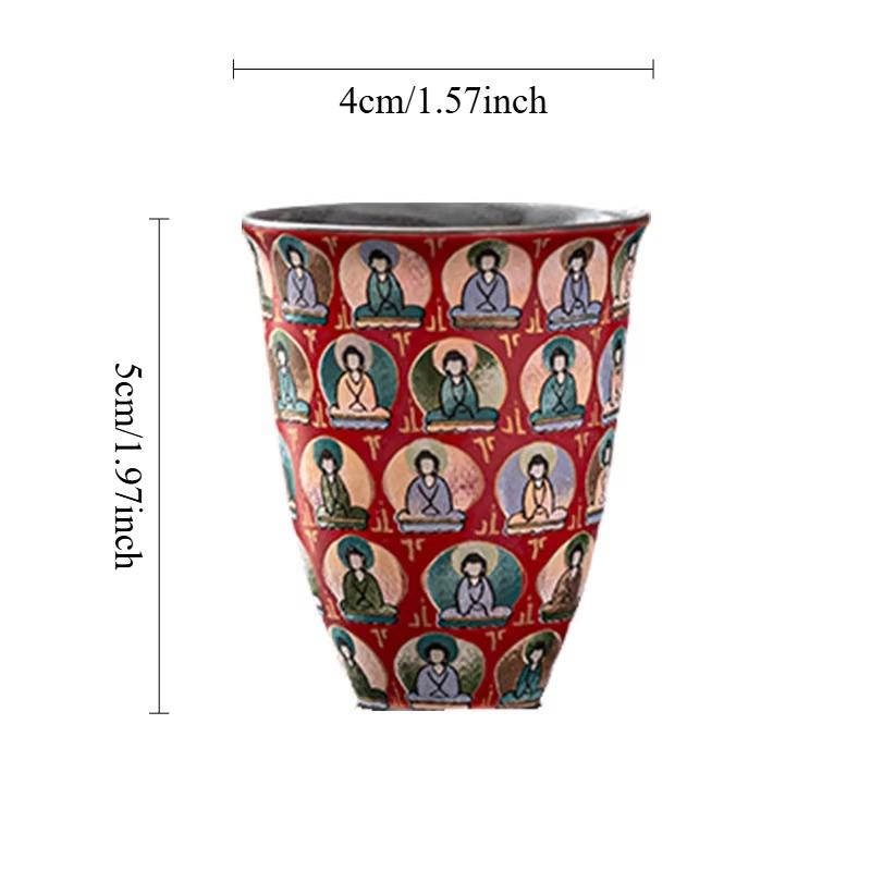 

50ml Dunhuang Style Teacup Small Capacity Tea Cup Chinese Style Tea Tasting Cups Home Master s Cup Chinese Style Kungfu Tea Set 50ml