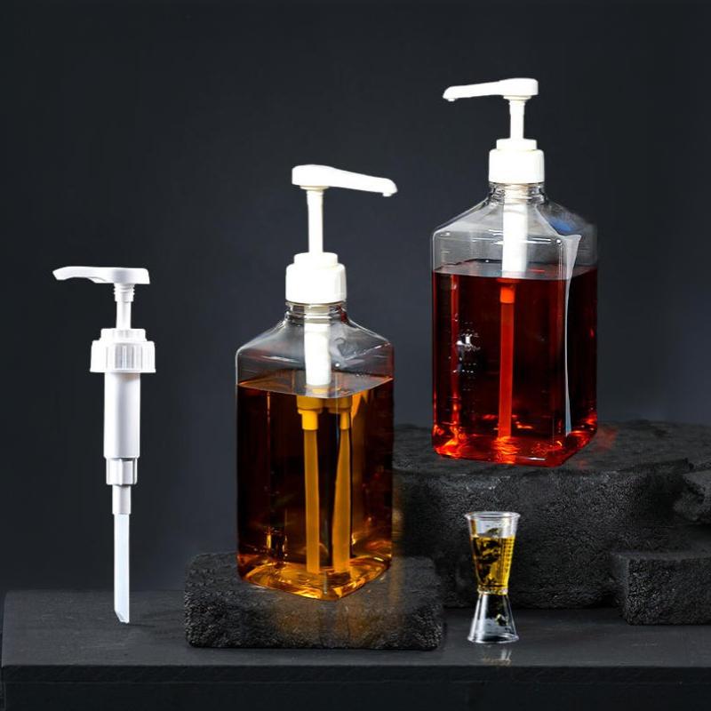 1Pcs Sauce Pressure Nozzle Bottle Pump Containers Syrup Pumps Dispenser Replacement For Coffee Kitchen Seasoning Liquid