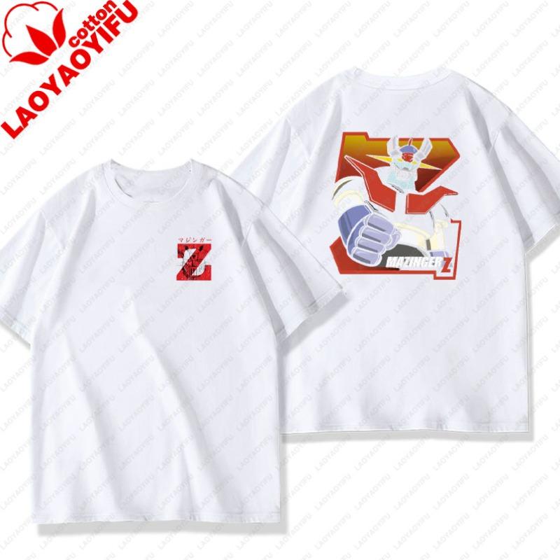 Unisex Cotton TShirts Mazinger Z Anime Robot Summer Casual Fashion Short Sleeve T Shirt Oversized Harajuku Tees Tops Kid Clothing