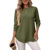 Women's Loose  Casual Versatile T-shirt Knitted Long Sleeves