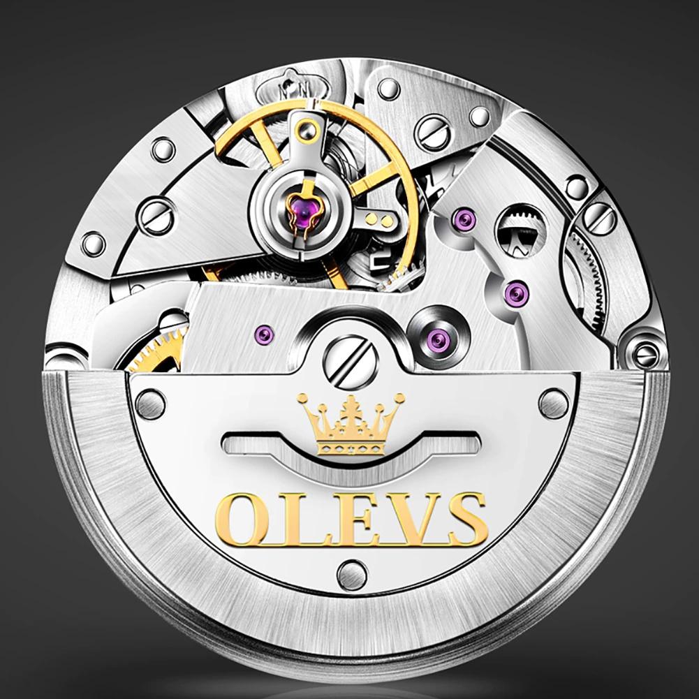 OLEVS Nuevo reloj de pulsera de lujo para hombre, luminoso, HD, resistente  al agua hasta 30 metros, dorado, de cuero genuino, de acero inoxidable,  mecánico, con caja de regalo comprar a buen, image size:1001x1001