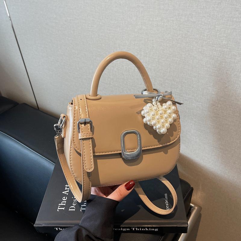 Fashion Niche Simple Temperament PU Portable Small Square Bag Women's Commute Advanced Sense Versatile Messenger Bag