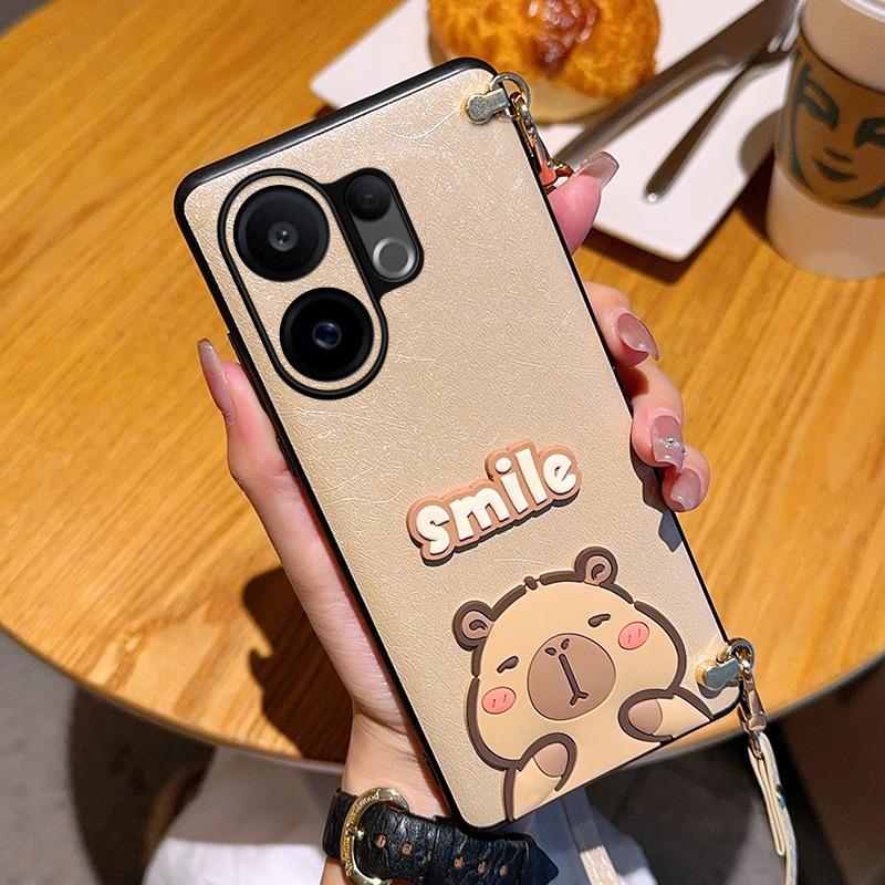 Cartoon capybara barra for vivos30 messenger phone case strap lanyard s30promini silk pattern 5g