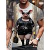Full Print Men's Funny Pig Graphic T-Shirt Clothes Summer Short Sleeve Round Neck Casual T Shirts Top Men Novelty Animal Tshirts