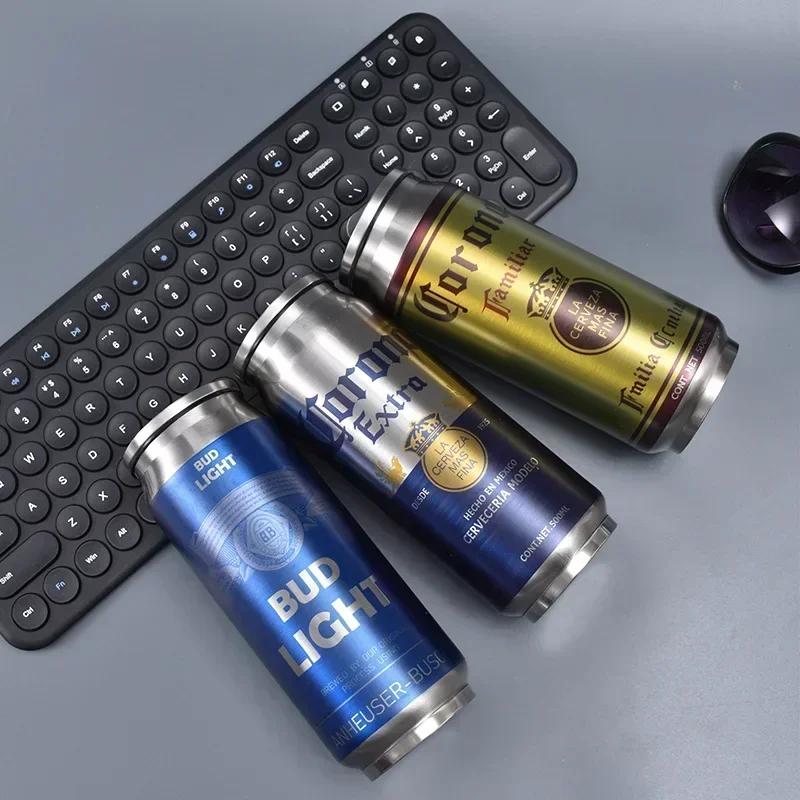 500ML Termoska se slámkou Cola plechovka Termoska na kávu Pivní láhev 304 Nerezová ocel BEER Cold Keeper Nádoba na pití Garrafa Térmica