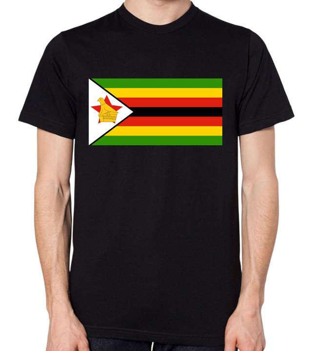 Zimbabwe Flag T-Shirt Men Ladies Unisex Top Africa S разноцветный