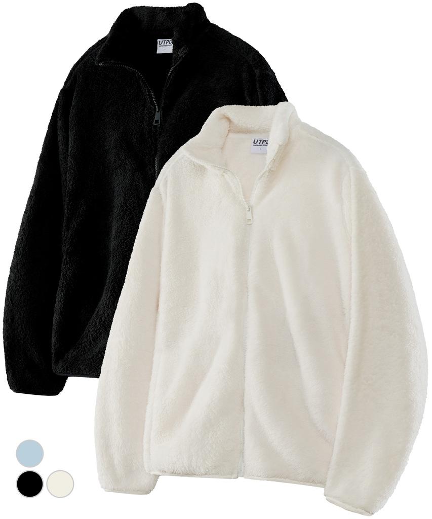 Untapped Studio Soft Basic Fur Fleece Zip-Up Jacket 3 Colors