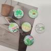 6pcs Cute Lucky Refrigerator Magnets Cartoon Leaf Fridge Blackboard Whiteboard Po Message Magnets Decorative