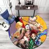 Classic Japanese-style Cartoon Demon Slayer Round Rug, Home Soft Decorative Anti-slip Yoga Mat and Chair Mat, Outdoor Floor Mat Carpet K23