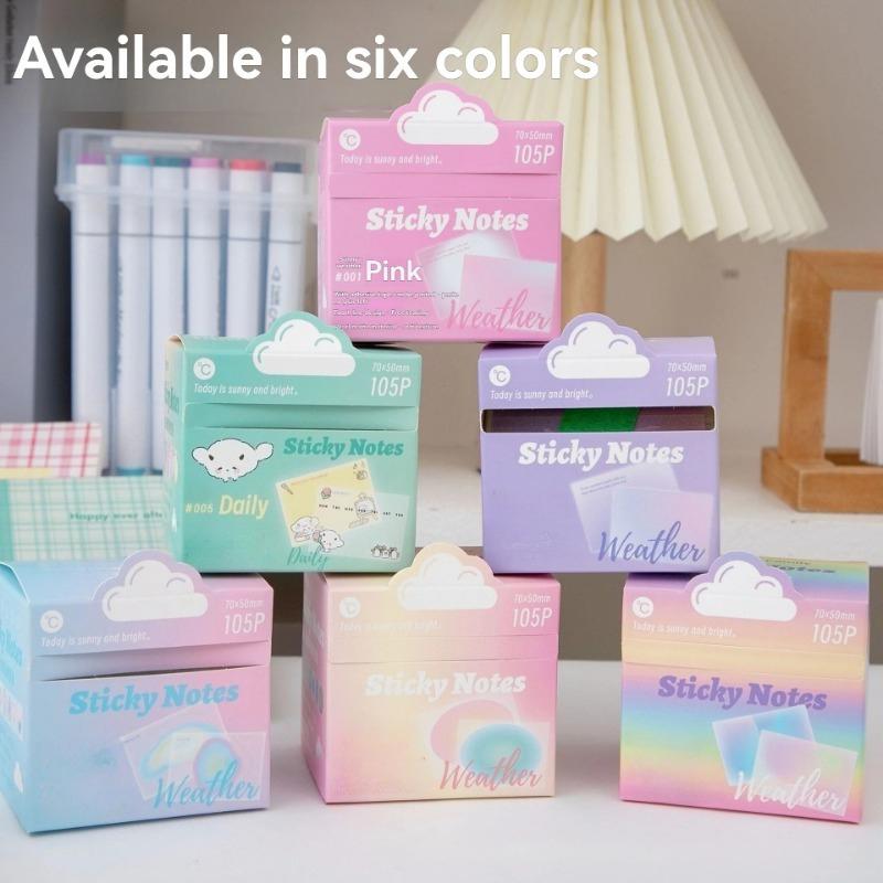 Transparent Pearlescent Pull Out Sticky Notes Stickers Notepads for Students Small Note Stickers for Marking