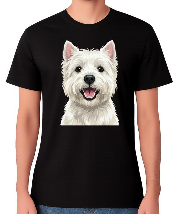 

West Highland White Terrier Dog Portrait T-Shirt Cute Pet Lover Gift Unisex Tee S разноцветный