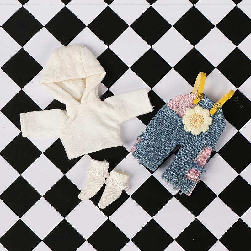 

OB11 Одежда Рваный Джинсовый Комбинезон Комплект Одежды Украшение для Одежды Molly GSC Тело 1/12bjd Кукольная Одежда Игрушечная Одежда Идеальный Подарок OB11