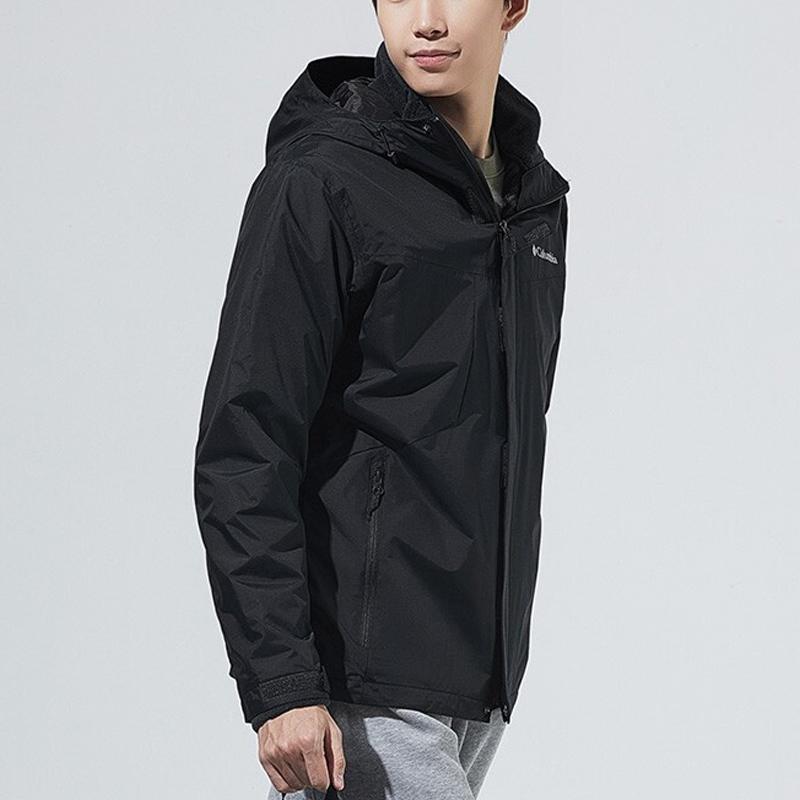 Columbia Removable Fleece Liner 3-In-1 Hooded Waterproof Windproof Warm Jacket Men Jackets Black WE0572-010
