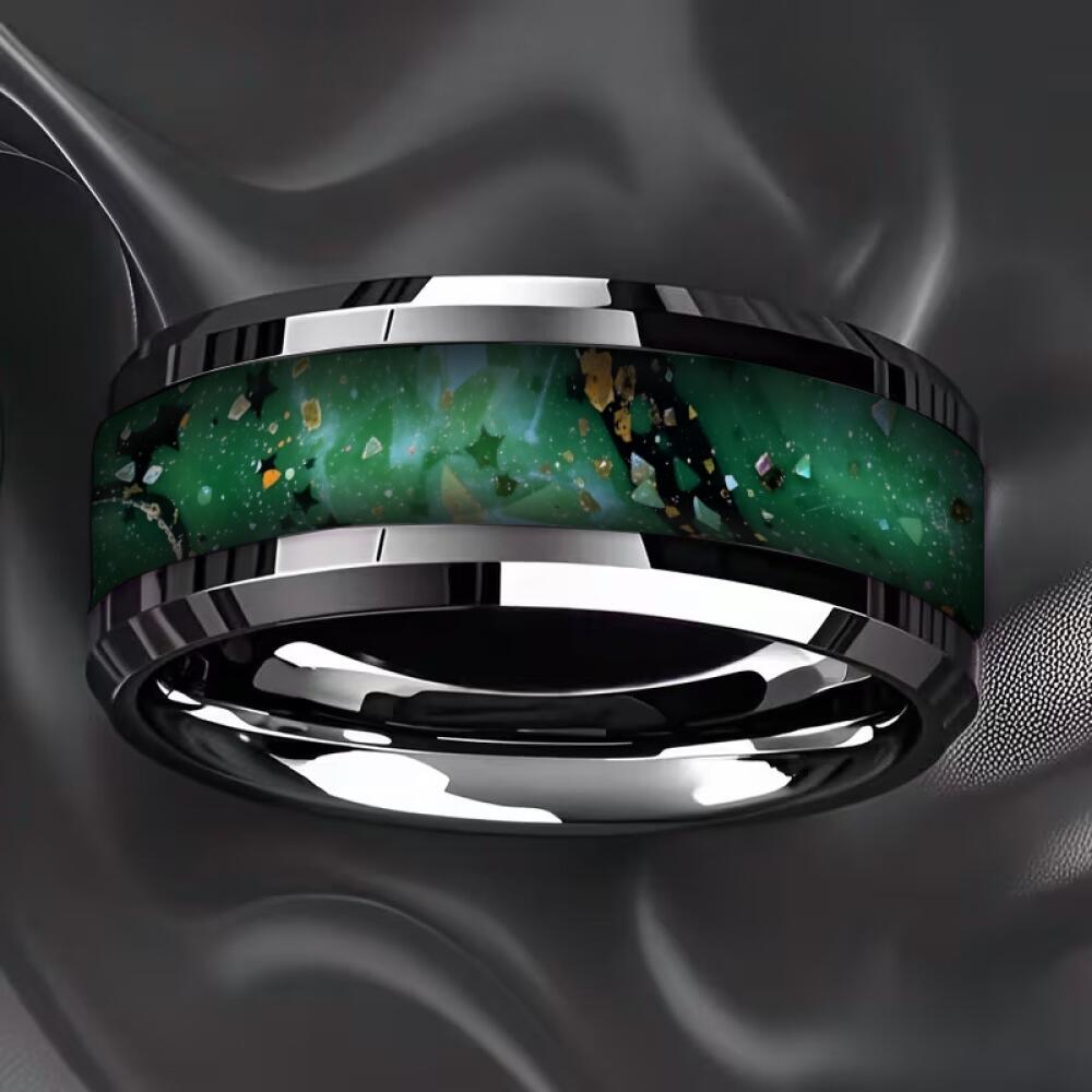 Boho Vintage Colorful Daisy Flower Inlaid Stainless Steel Rings For Women Men High Polished Bevel Edge Wedding Band Jewelry Gift