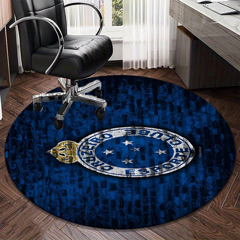 1PC round rug Fc Emblem Printed Round Area Rug ,Rug For Home Office, Round Chair Rug, Decorative Carpet Fan gifts Christmas gift