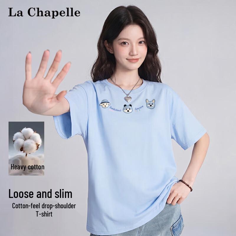 La Chapelle Women s Loose Fit Cotton Short-Sleeve T-Shirt S