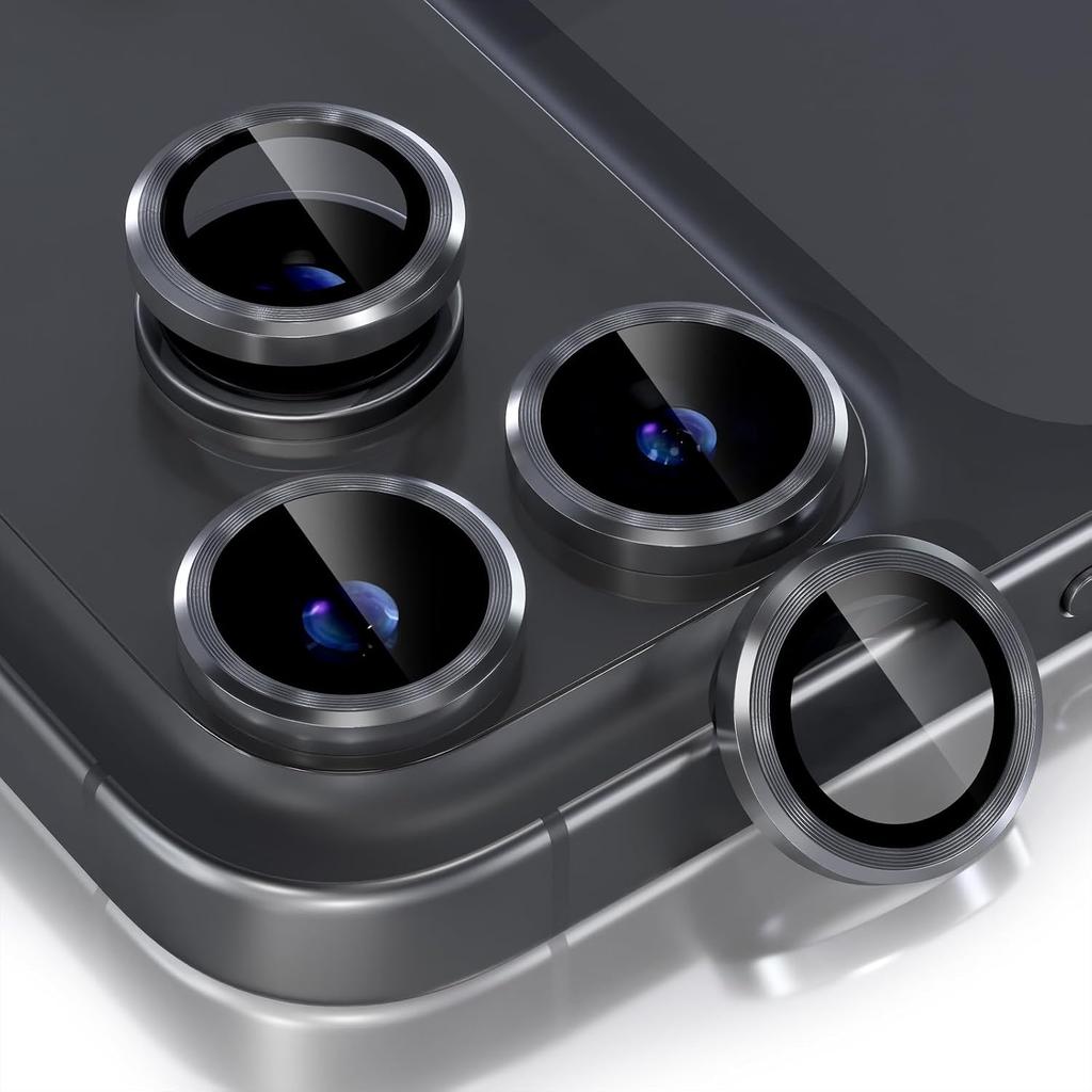 Bling Glitter Diamond Metal Frame Camera Protector for IPhone 17 Pro Max Air 17Pro Alloy Lens Tempered Glass Film Ring Cover Cap