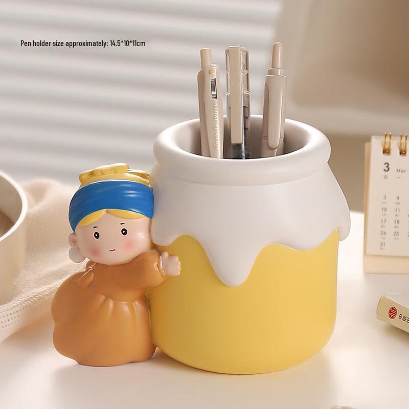 Pearl Girl Ins Style Resin Pen Holder
