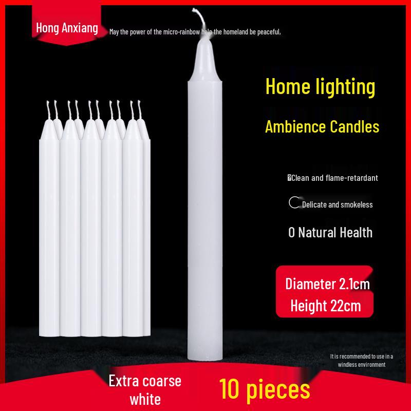 Smokeless Odorless Mini Emergency Candles for Outdoor Power Outages and Festive Use - Red and White
