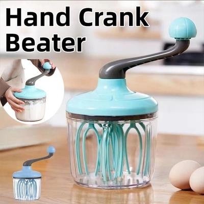Non-Slip Ergonomic Manual Whisk Rotary Handle Lightweight Semi-automatic Mixer Easy Clean Handheld Hand Crank Beater