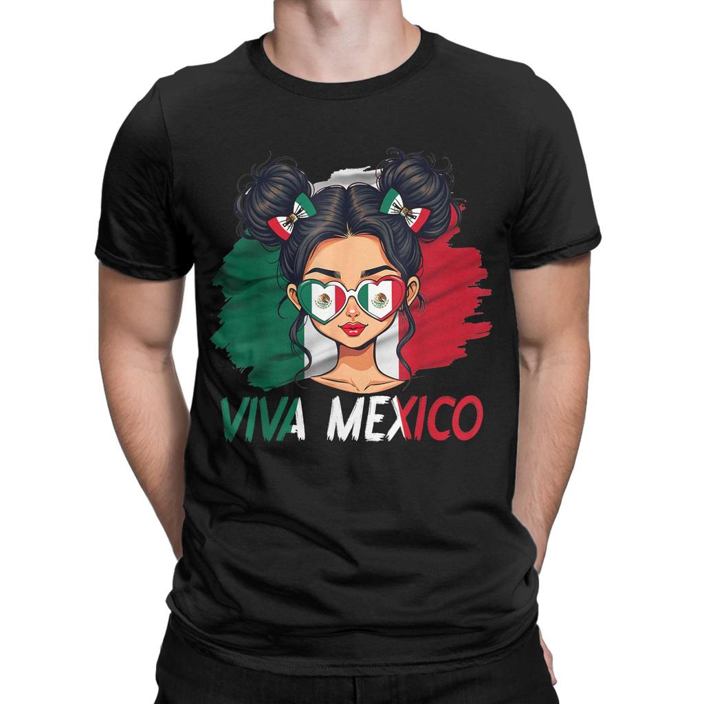 Viva Mexico Independence Day Mexican Flag Women T Shirt For Men's Summer  T-Shirts Round Neck Popular Tees Oversized Tops