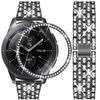 Bands Compatible with Samsung Gear Sport/Galaxy Watch 42mm / Galaxy 4 Classic (42mm), Luxury Rhinestone Diamond Steel Metal Strap with Bezel Ring